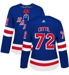 Women's Adidas New York Rangers #72 Filip Chytil Authentic Royal Blue Home NHL Jersey