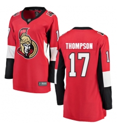 Women's Ottawa Senators #17 Nate Thompson Fanatics Branded Red Home Breakaway NHL Jersey