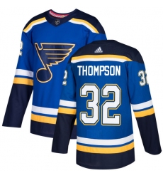 Youth Adidas St. Louis Blues #32 Tage Thompson Authentic Royal Blue Home NHL Jersey