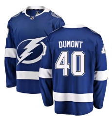 Men's Tampa Bay Lightning #40 Gabriel Dumont Fanatics Branded Royal Blue Home Breakaway NHL Jersey