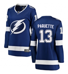 Women's Tampa Bay Lightning #13 Cedric Paquette Fanatics Branded Royal Blue Home Breakaway NHL Jersey