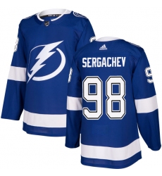 Youth Adidas Tampa Bay Lightning #98 Mikhail Sergachev Authentic Royal Blue Home NHL Jersey