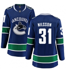 Women's Vancouver Canucks #31 Anders Nilsson Fanatics Branded Blue Home Breakaway NHL Jersey