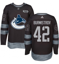 Men's Adidas Vancouver Canucks #42 Alex Burmistrov Premier Black 1917-2017 100th Anniversary NHL Jersey