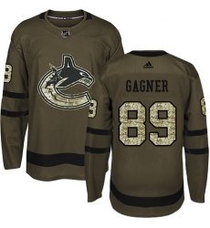 Youth Adidas Vancouver Canucks #89 Sam Gagner Premier Green Salute to Service NHL Jersey