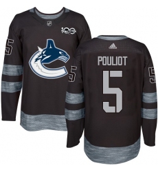 Men's Adidas Vancouver Canucks #5 Derrick Pouliot Premier Black 1917-2017 100th Anniversary NHL Jersey