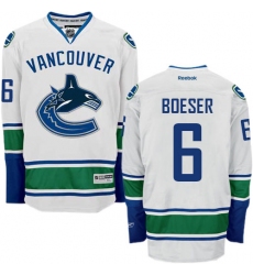 Youth Reebok Vancouver Canucks #6 Brock Boeser Authentic White Away NHL Jersey