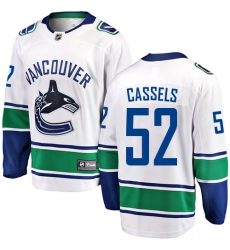 Men's Vancouver Canucks #52 Cole Cassels Fanatics Branded White Away Breakaway NHL Jersey