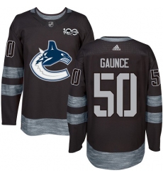 Men's Adidas Vancouver Canucks #50 Brendan Gaunce Premier Black 1917-2017 100th Anniversary NHL Jersey