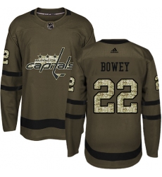 Youth Adidas Washington Capitals #22 Madison Bowey Authentic Green Salute to Service NHL Jersey