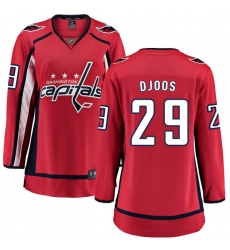 Women's Washington Capitals #29 Christian Djoos Fanatics Branded Red Home Breakaway NHL Jersey