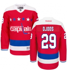 Youth Reebok Washington Capitals #29 Christian Djoos Authentic Red Third NHL Jersey