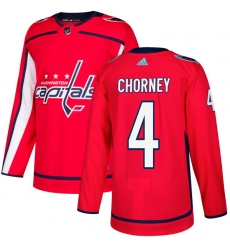 Men's Adidas Washington Capitals #4 Taylor Chorney Authentic Red Home NHL Jersey