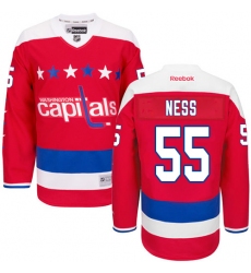 Women's Reebok Washington Capitals #55 Aaron Ness Authentic Red Third NHL Jersey