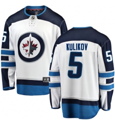 Men's Winnipeg Jets #5 Dmitry Kulikov Fanatics Branded White Away Breakaway NHL Jersey