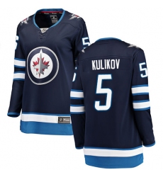 Women's Winnipeg Jets #5 Dmitry Kulikov Fanatics Branded Navy Blue Home Breakaway NHL Jersey