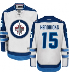 Men's Reebok Winnipeg Jets #15 Matt Hendricks Authentic White Away NHL Jersey