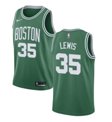 Women's Nike Boston Celtics #35 Reggie Lewis Swingman Green(White No.) Road NBA Jersey - Icon Edition