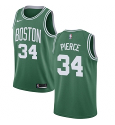 Men's Nike Boston Celtics #34 Paul Pierce Swingman Green(White No.) Road NBA Jersey - Icon Edition