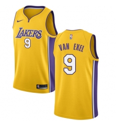 Men's Nike Los Angeles Lakers #9 Nick Van Exel Swingman Gold Home NBA Jersey - Icon Edition