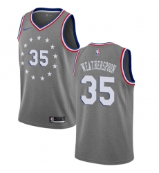 Youth Nike Philadelphia 76ers #35 Clarence Weatherspoon Swingman Gray NBA Jersey - City Edition