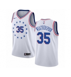 Youth Nike Philadelphia 76ers #35 Clarence Weatherspoon White Swingman Jersey - Earned Edition