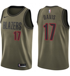 Men's Nike Portland Trail Blazers #17 Ed Davis Swingman Green Salute to Service NBA Jersey