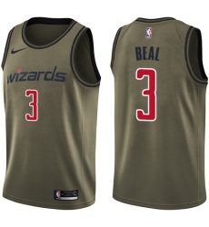 Men's Nike Washington Wizards #3 Bradley Beal Swingman Green Salute to Service NBA Jersey