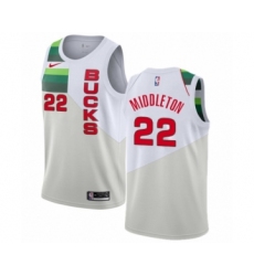 Women's Nike Milwaukee Bucks #22 Khris Middleton White Swingman Jersey - Earned Edition