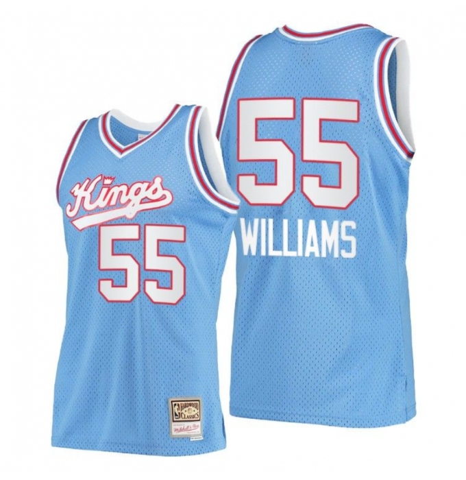 Men's Sacramento Kings #55 Jason Williams Blue Throwback Stitched Jersey