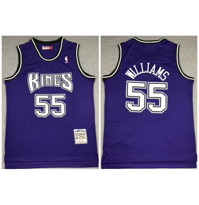 Men's Sacramento Kings Purple #55 Jason Williams 1998-99 Throwback Stitched NBA Jersey