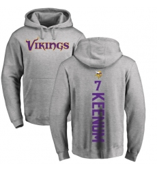 NFL Nike Minnesota Vikings #7 Case Keenum Ash Backer Pullover Hoodie