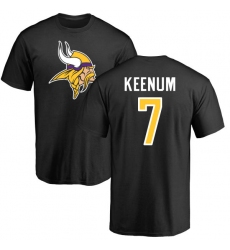 NFL Nike Minnesota Vikings #7 Case Keenum Black Name & Number Logo T-Shirt