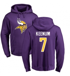 NFL Nike Minnesota Vikings #7 Case Keenum Purple Name & Number Logo Pullover Hoodie