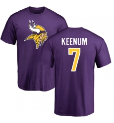 NFL Nike Minnesota Vikings #7 Case Keenum Purple Name & Number Logo T-Shirt