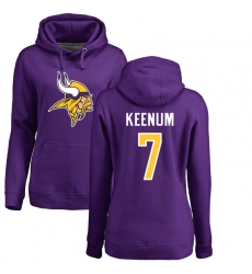 NFL Women's Nike Minnesota Vikings #7 Case Keenum Purple Name & Number Logo Pullover Hoodie