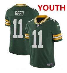 Youth Green Bay Packers #11 Jayden Reed Green Vapor Untouchable Football Stitched Jersey