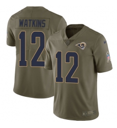 Men's Nike Los Angeles Rams #12 Sammy Watkins Limited Olive 2017 Salute to Service NFL Jersey