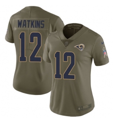 Women's Nike Los Angeles Rams #12 Sammy Watkins Limited Olive 2017 Salute to Service NFL Jersey