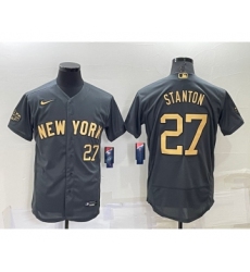 Men's New York Yankees #27 Giancarlo Stanton Number Grey 2022 All Star Stitched Flex Base Nike Jersey