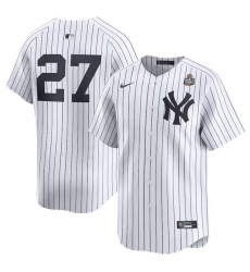 Men's New York Yankees #27 Giancarlo Stanton White 2024 World Series Home Limited Stitched Baseball Jersey