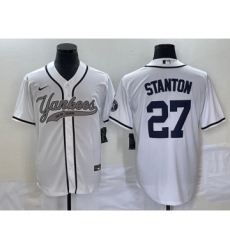 Men's New York Yankees #27 Giancarlo Stanton White Cool Base Stitched Baseball Jersey