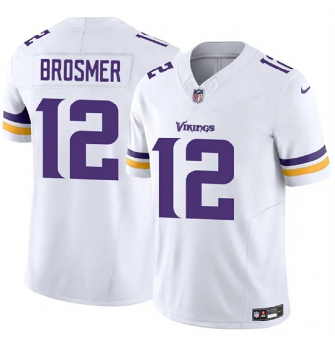 Men's Minnesota Vikings #12 Max Brosmer White 2025 F.U.S.E. Vapor Untouchable Limited Football Stitched Jersey