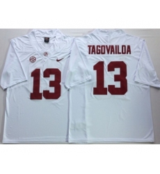 Alabama Crimson Tide 13 Tua Tagovailoa White Nike College Football Jersey