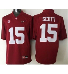 Alabama Crimson Tide #15 JK Scott Red 2016 National Championship Stitched NCAA Jersey