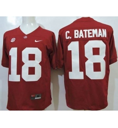 Alabama Crimson Tide #18 Cooper Bateman Red SEC Patch Stitched NCAA Jersey