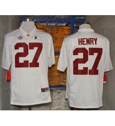 Alabama Crimson Tide #27 Derrick Henry White Limited 2016 College Football Playoff National Championship Patch Stitched NCAA Jersey