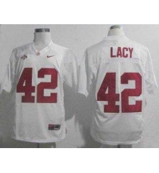 Alabama Crimson Tide 42 Eddie Lacy White 2012 SEC Patch College Football NCAA Jerseys