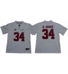 Crimson Tide #34 Damien Harris White Limited Stitched NCAA Jersey