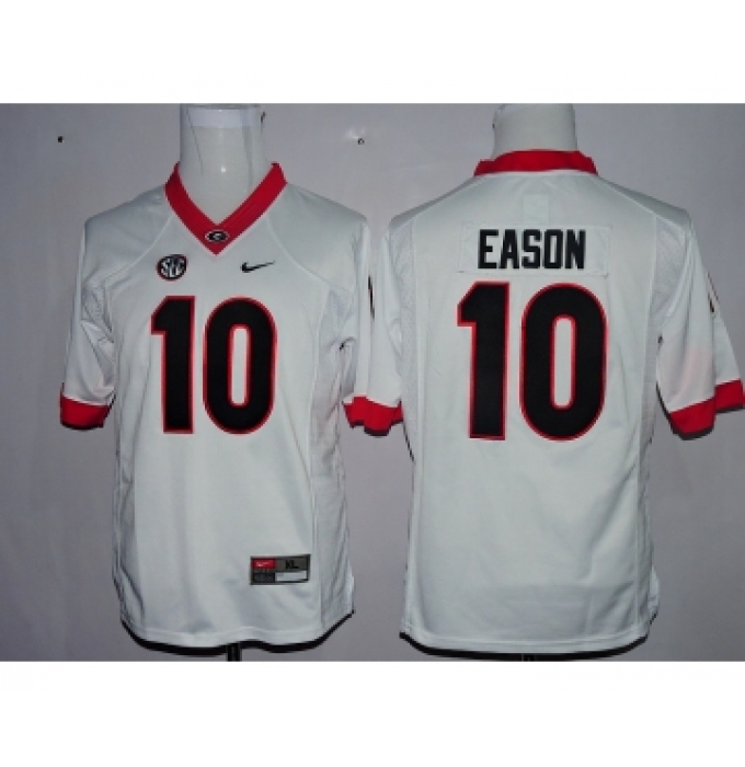 Georgia Bulldogs 10 Jacob Eason White Youth College Football Jersey